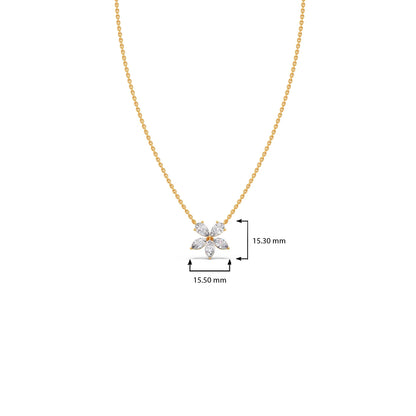 Floral Marquise & Pear Diamond Pendant