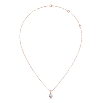 Half Bezel Set Tenz Hexa Cut Solitaire Pendant Necklace