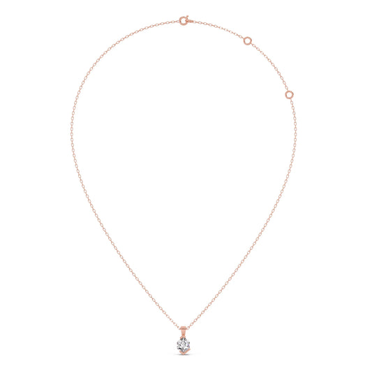 Half Bezel Set Tenz Hexa Cut Solitaire Pendant Necklace