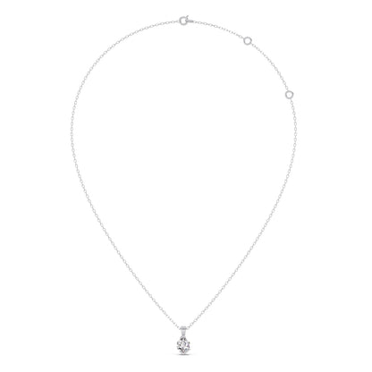 Half Bezel Set Tenz Hexa Cut Solitaire Pendant Necklace
