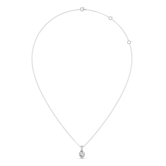 Half Bezel Set Tenz Hexa Cut Solitaire Pendant Necklace