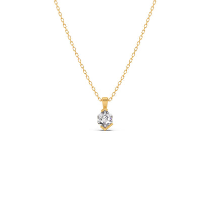 Half Bezel Set Tenz Hexa Cut Solitaire Pendant Necklace
