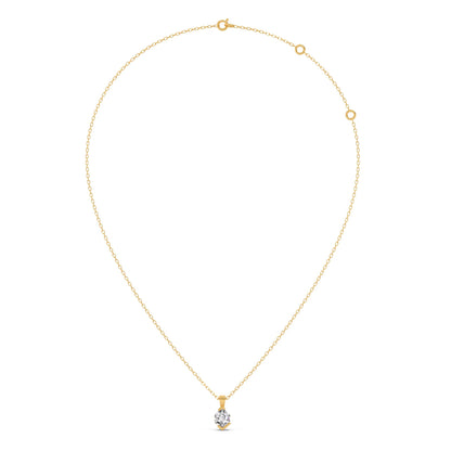 Half Bezel Set Tenz Hexa Cut Solitaire Pendant Necklace
