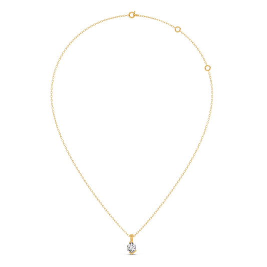 Half Bezel Set Tenz Hexa Cut Solitaire Pendant Necklace
