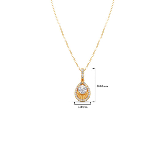 Round Solitaire with Diamond Halo Pendant