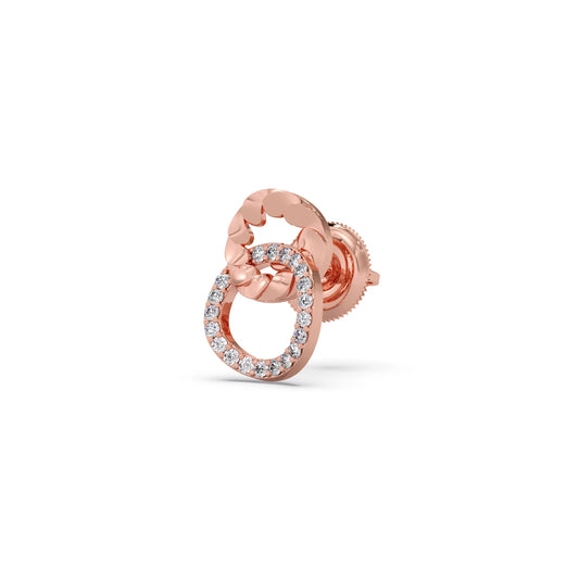 Gold Diamond Loop Earrings