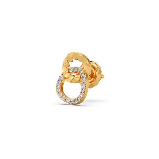Gold Diamond Loop Earrings