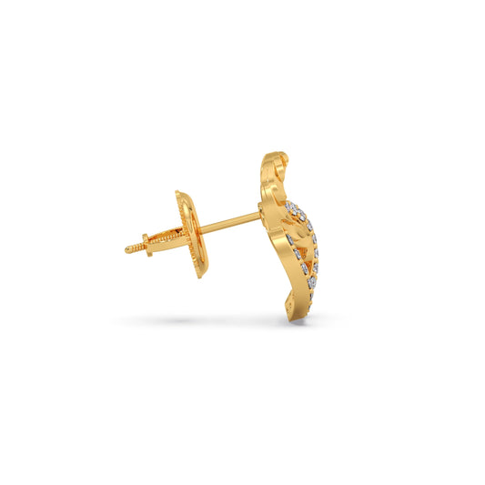 Gold Diamond Loop Earrings