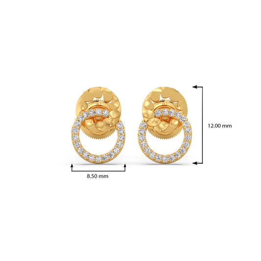 Gold Diamond Loop Earrings
