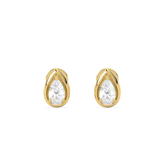 Pear Shape Diamond Stud Earrings