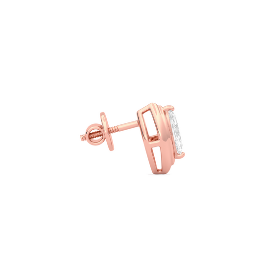 0.54 Ct Marquise Shape Classic Diamond Stud Earrings