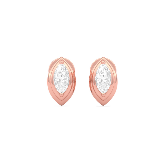 0.54 Ct Marquise Shape Classic Diamond Stud Earrings