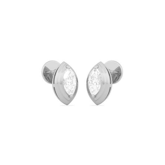 0.54 Ct Marquise Shape Classic Diamond Stud Earrings