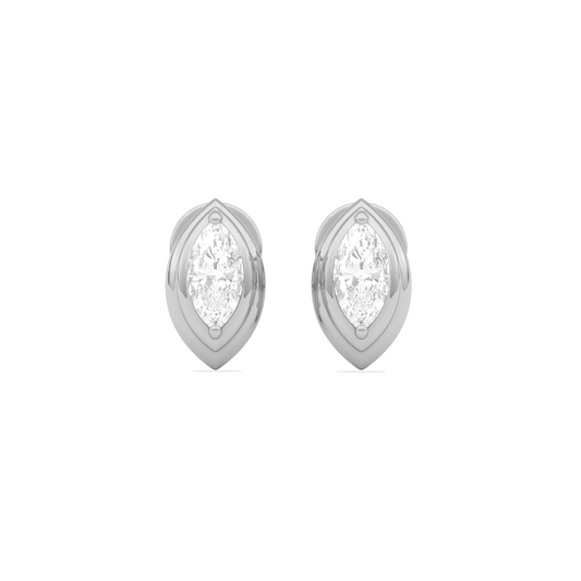 0.54 Ct Marquise Shape Classic Diamond Stud Earrings