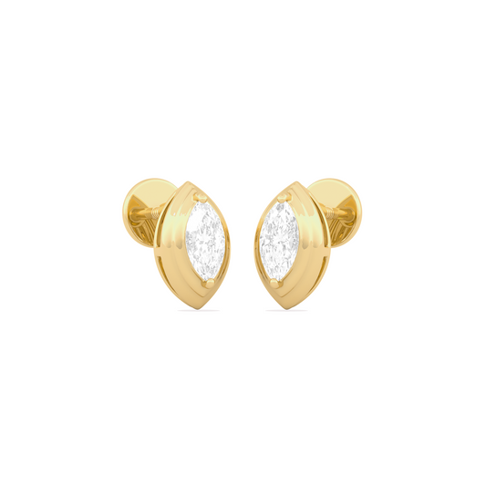 0.54 Ct Marquise Shape Classic Diamond Stud Earrings