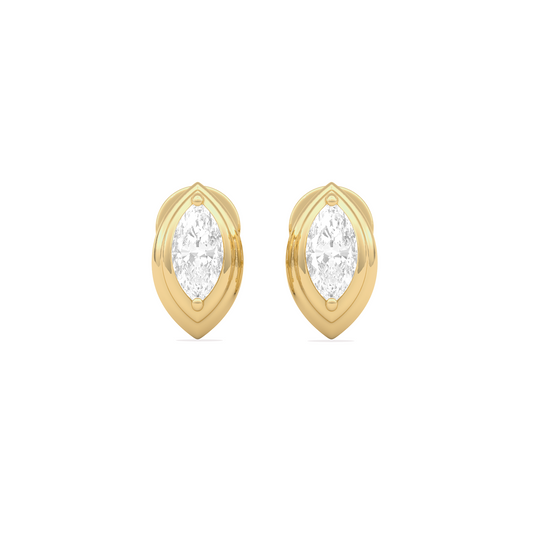 0.54 Ct Marquise Shape Classic Diamond Stud Earrings