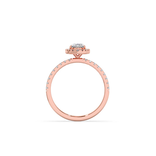Marquise Cut Engagement Ring with Halo Setting