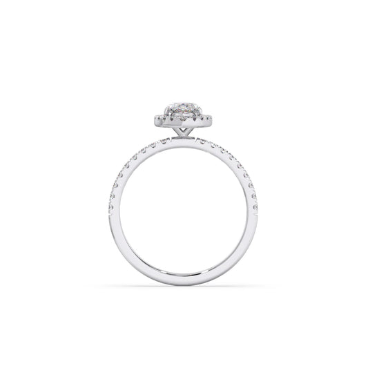 Marquise Cut Engagement Ring with Halo Setting
