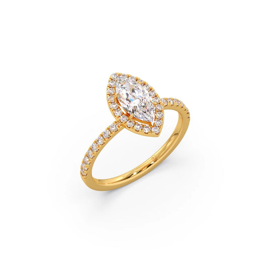 Marquise Cut Engagement Ring with Halo Setting