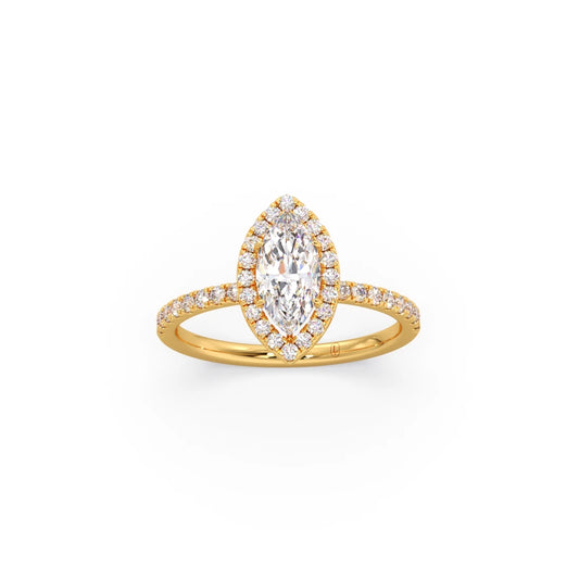 Marquise Cut Engagement Ring with Halo Setting