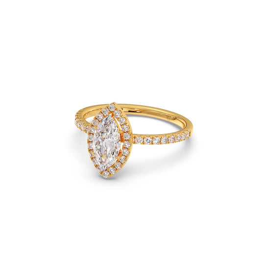Marquise Cut Engagement Ring with Halo Setting