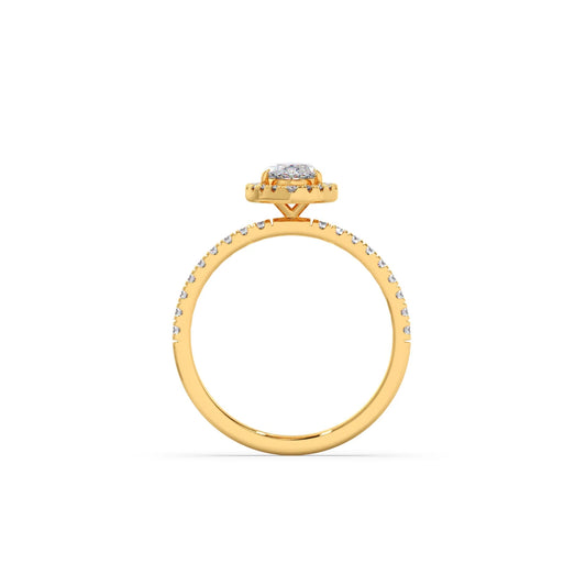 Marquise Cut Engagement Ring with Halo Setting