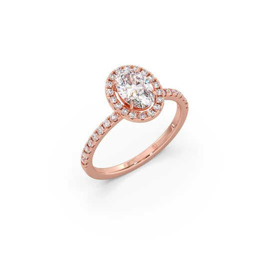 Oval Cut Engagement Ring with Halo Setting