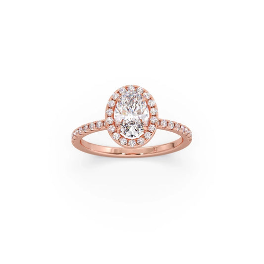Oval Cut Engagement Ring with Halo Setting