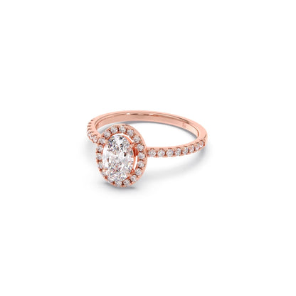 Oval Cut Engagement Ring with Halo Setting