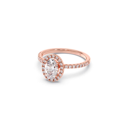 Oval Cut Engagement Ring with Halo Setting