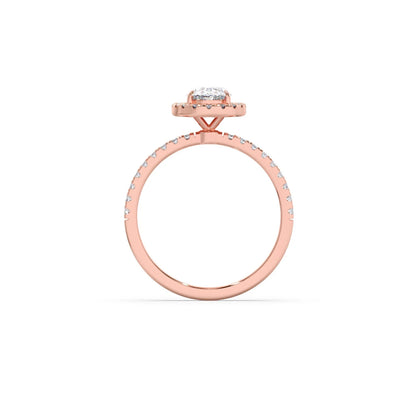Oval Cut Engagement Ring with Halo Setting