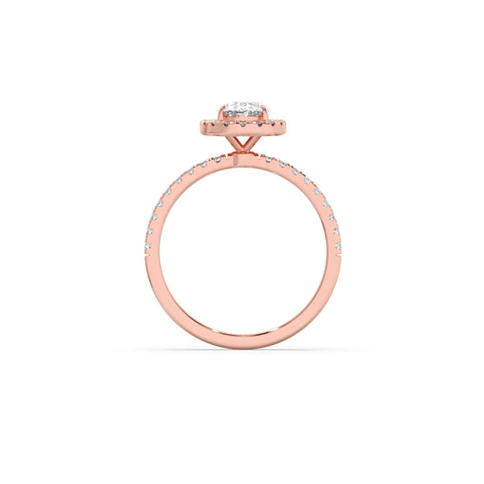 Oval Cut Engagement Ring with Halo Setting