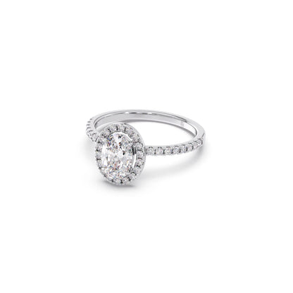 Oval Cut Engagement Ring with Halo Setting