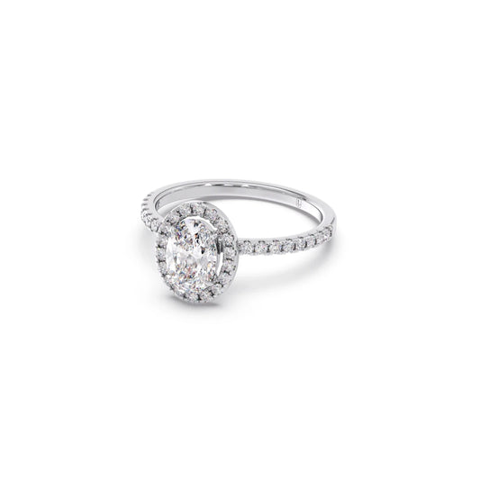 Oval Cut Engagement Ring with Halo Setting