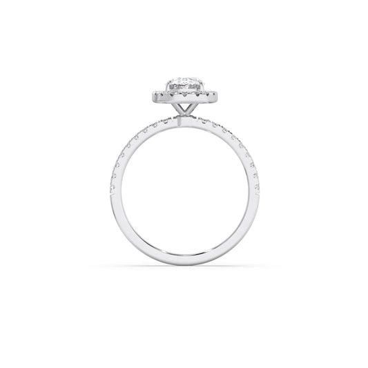 Oval Cut Engagement Ring with Halo Setting