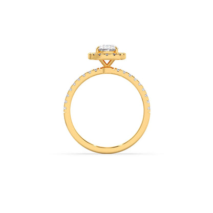 Oval Cut Engagement Ring with Halo Setting
