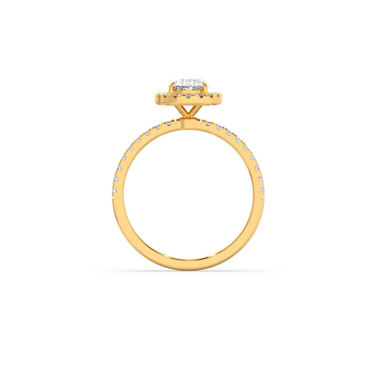 Oval Cut Engagement Ring with Halo Setting