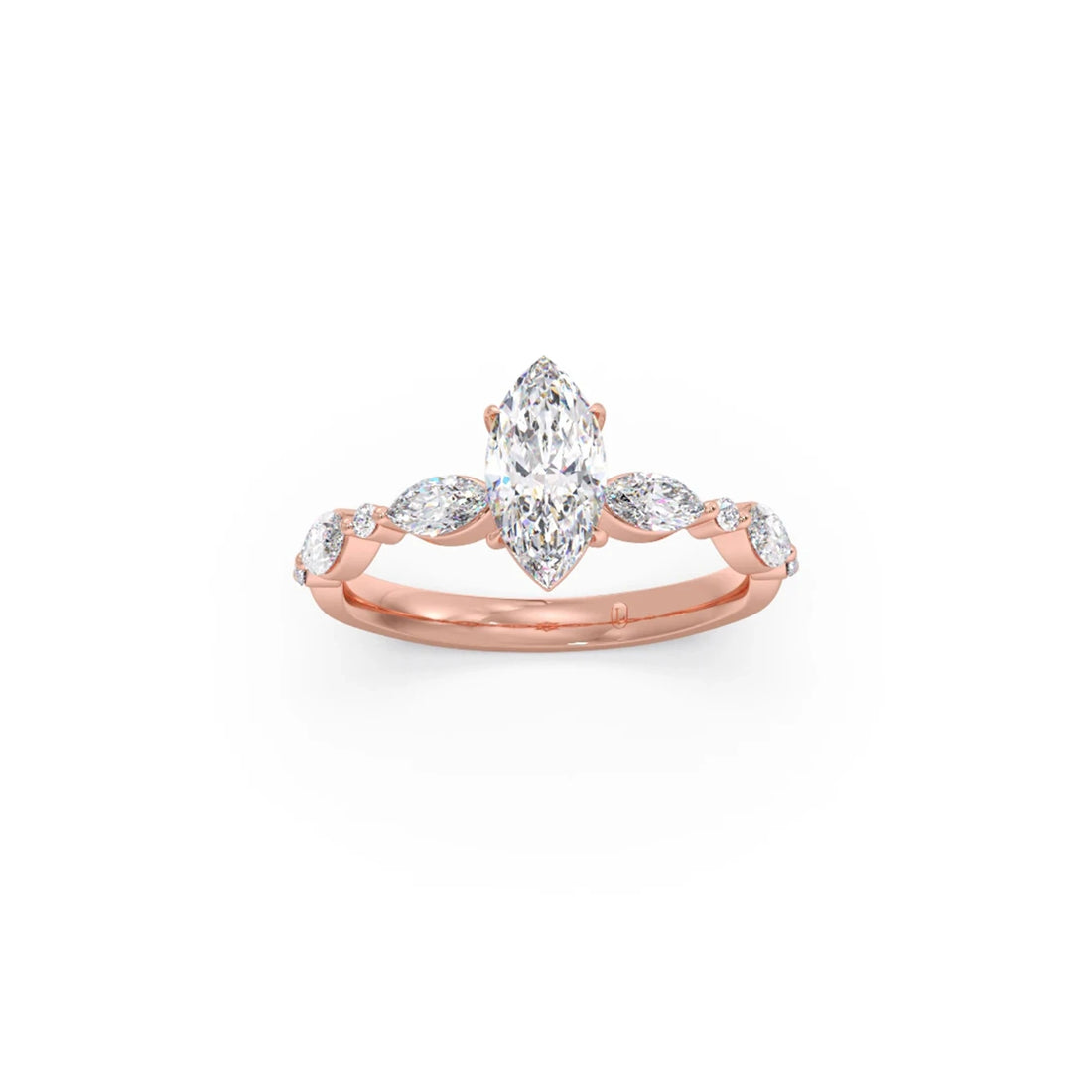 Marquise Cut with Side Diamonds Accent Engagement Ring
