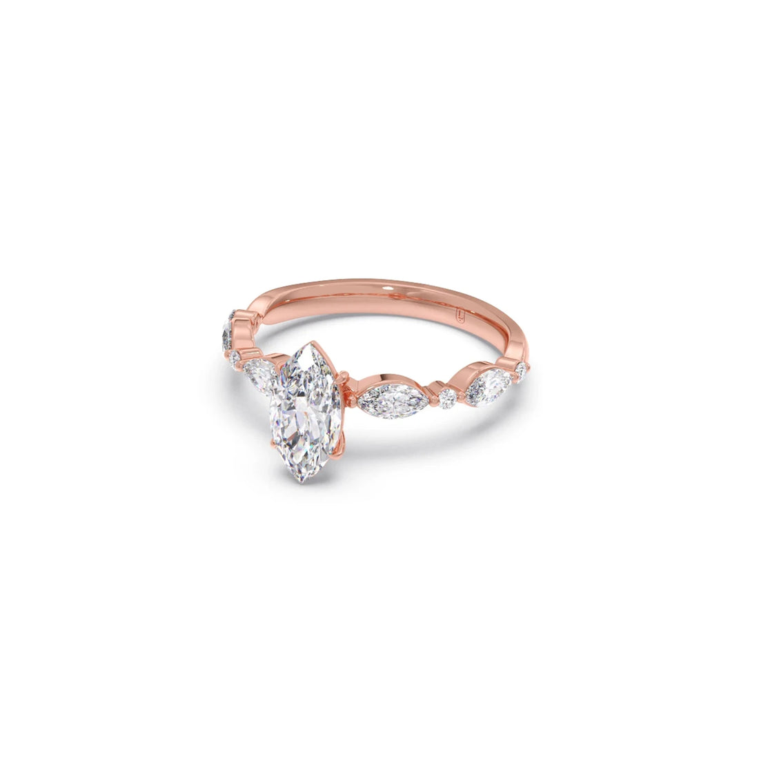 Marquise Cut with Side Diamonds Accent Engagement Ring