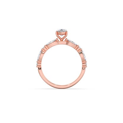 Marquise Cut with Side Diamonds Accent Engagement Ring
