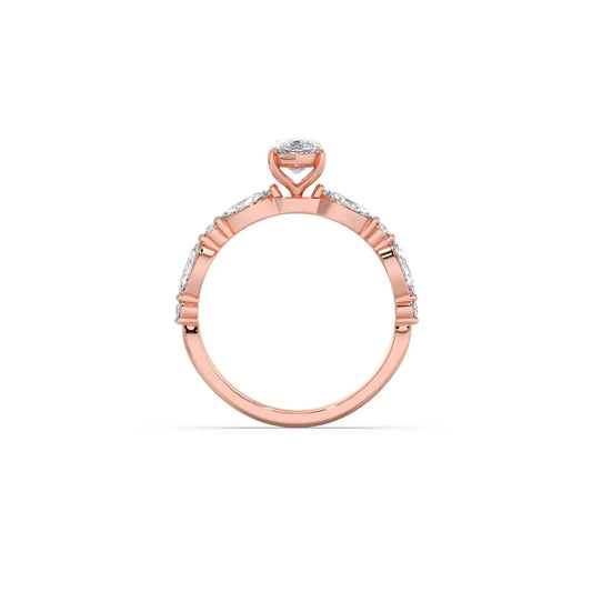 Marquise Cut with Side Diamonds Accent Engagement Ring