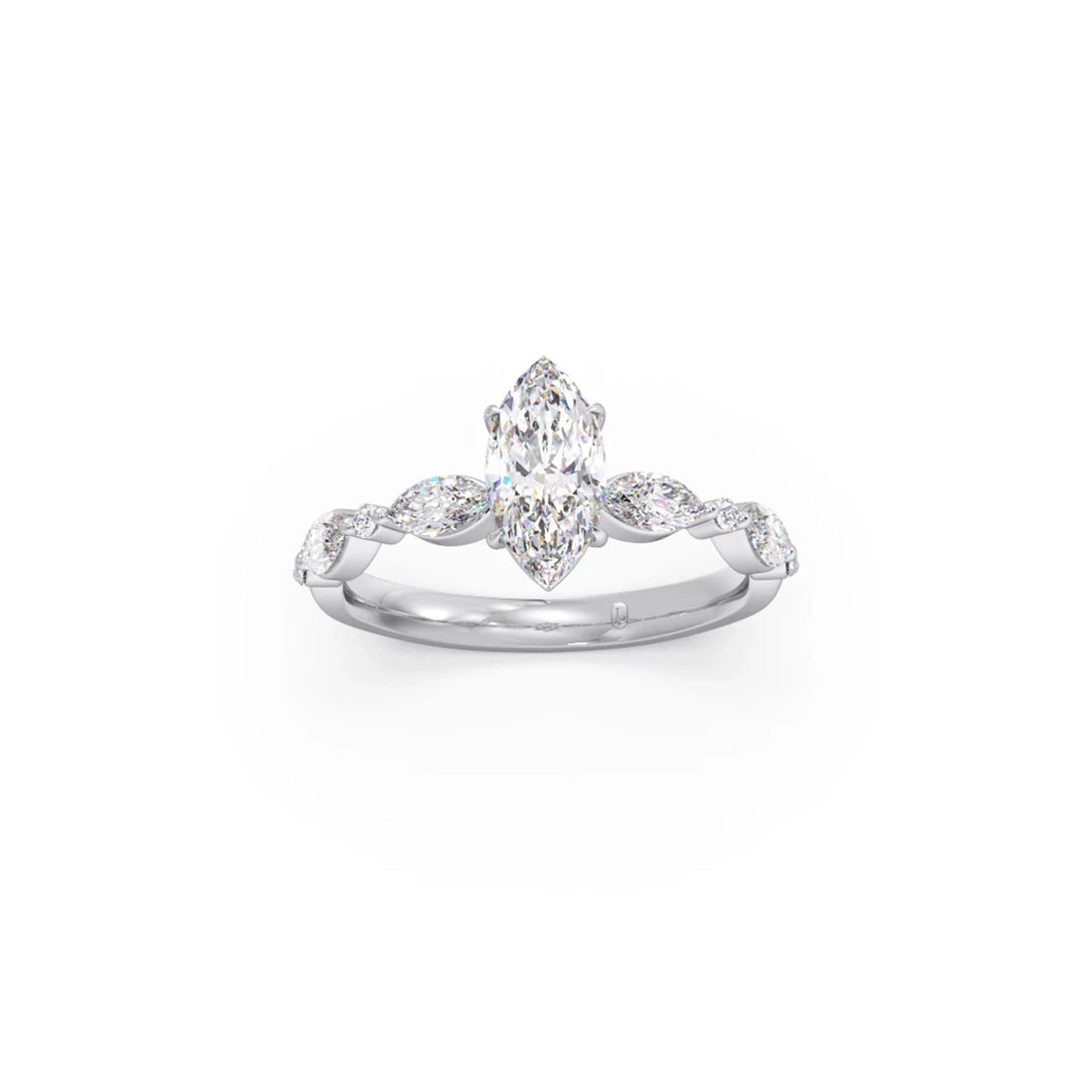 Marquise Cut with Side Diamonds Accent Engagement Ring
