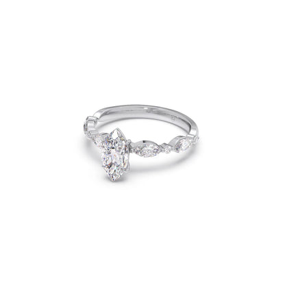Marquise Cut with Side Diamonds Accent Engagement Ring