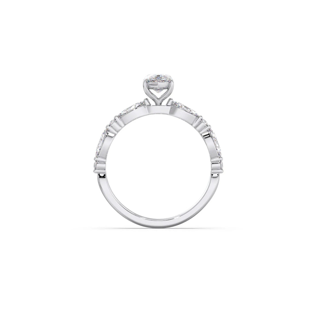 Marquise Cut with Side Diamonds Accent Engagement Ring