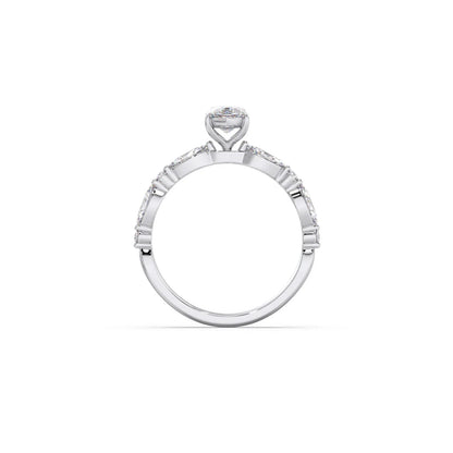 Marquise Cut with Side Diamonds Accent Engagement Ring