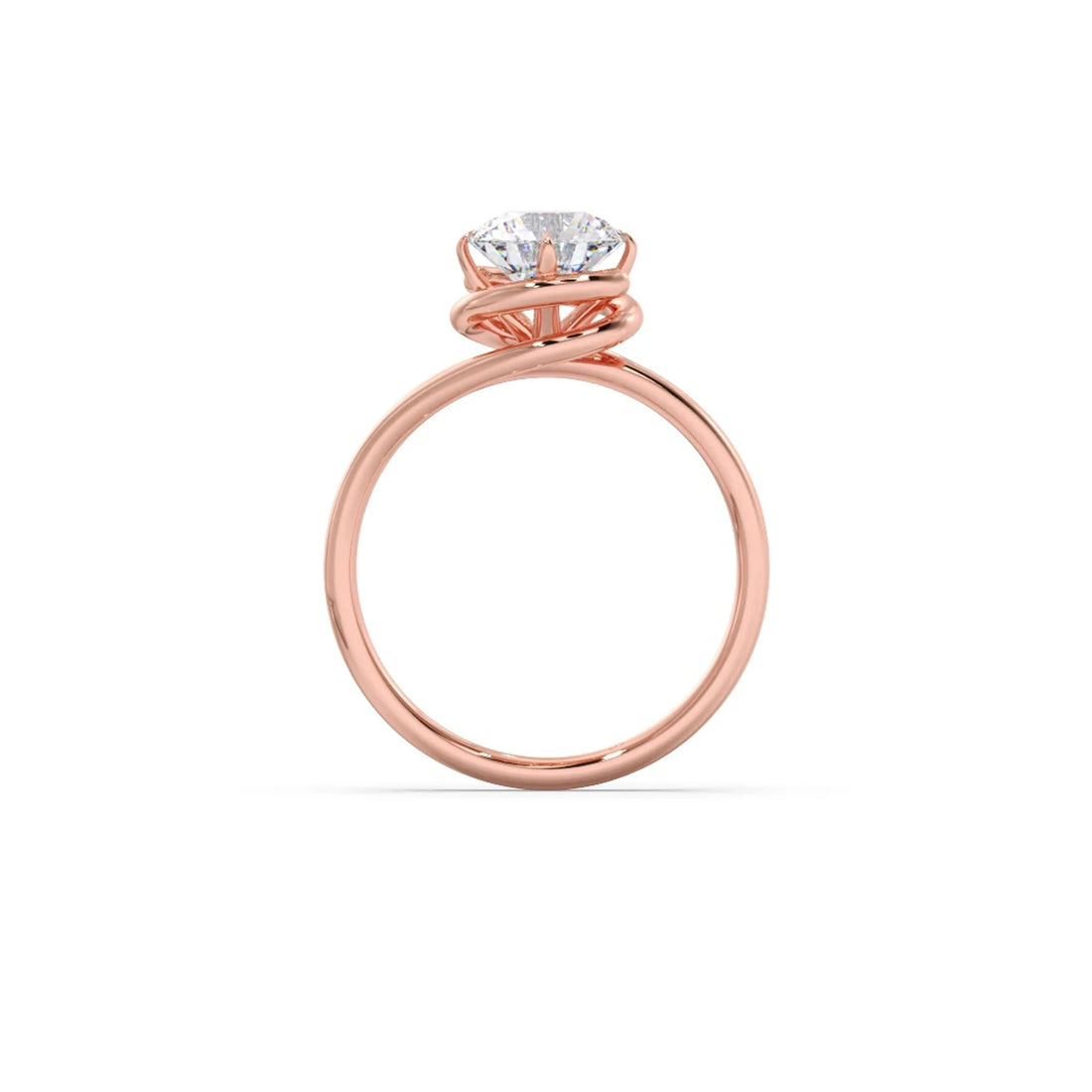 1.30 Cts Solitaire Round Cut Spiral Setting Ring