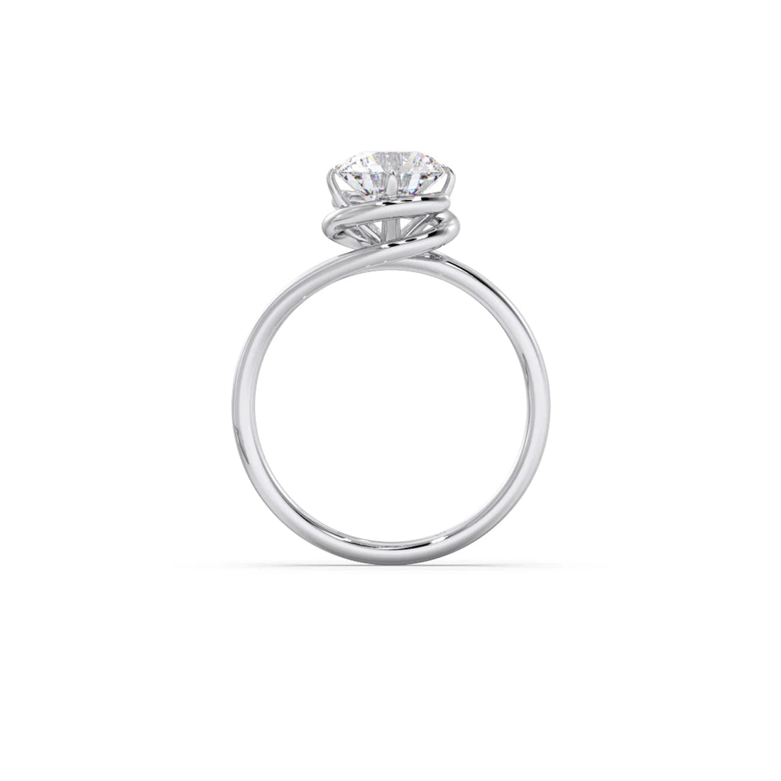 1.30 Cts Solitaire Round Cut Spiral Setting Ring