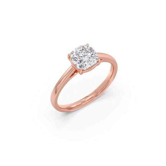 Solitair Cushion Shape Diamond Engagement Ring - 1.00 Cts