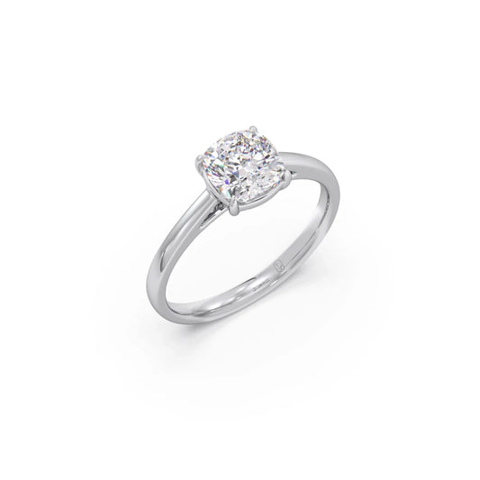 Solitair Cushion Shape Diamond Engagement Ring - 1.00 Cts