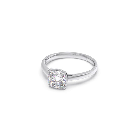 Solitair Cushion Shape Diamond Engagement Ring - 1.00 Cts